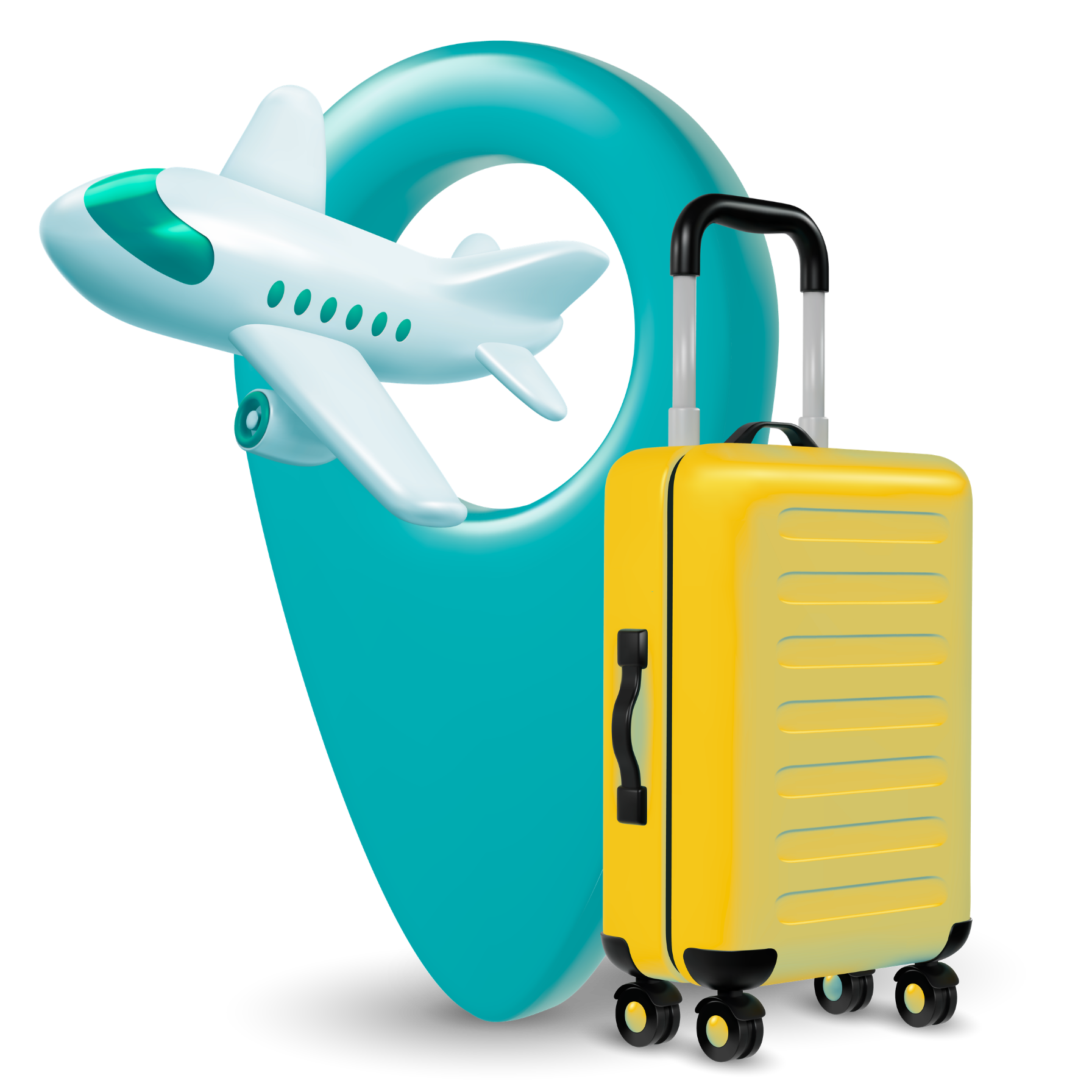 Travel suitcase and airplane illustration